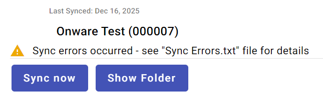 What happens if I receive sync errors after using Onware Downloader ...