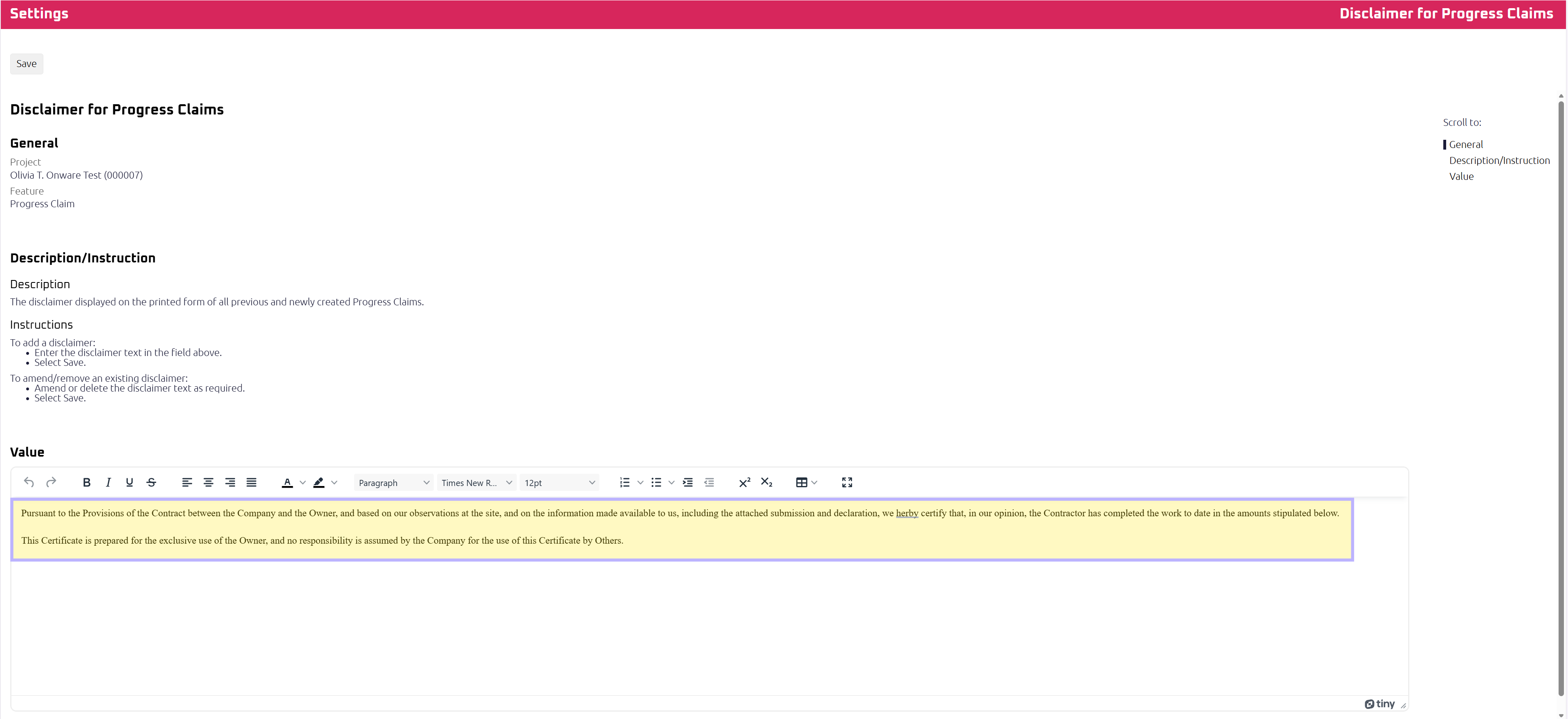 How Do I Update Document Disclaimers? | Onware Help Center