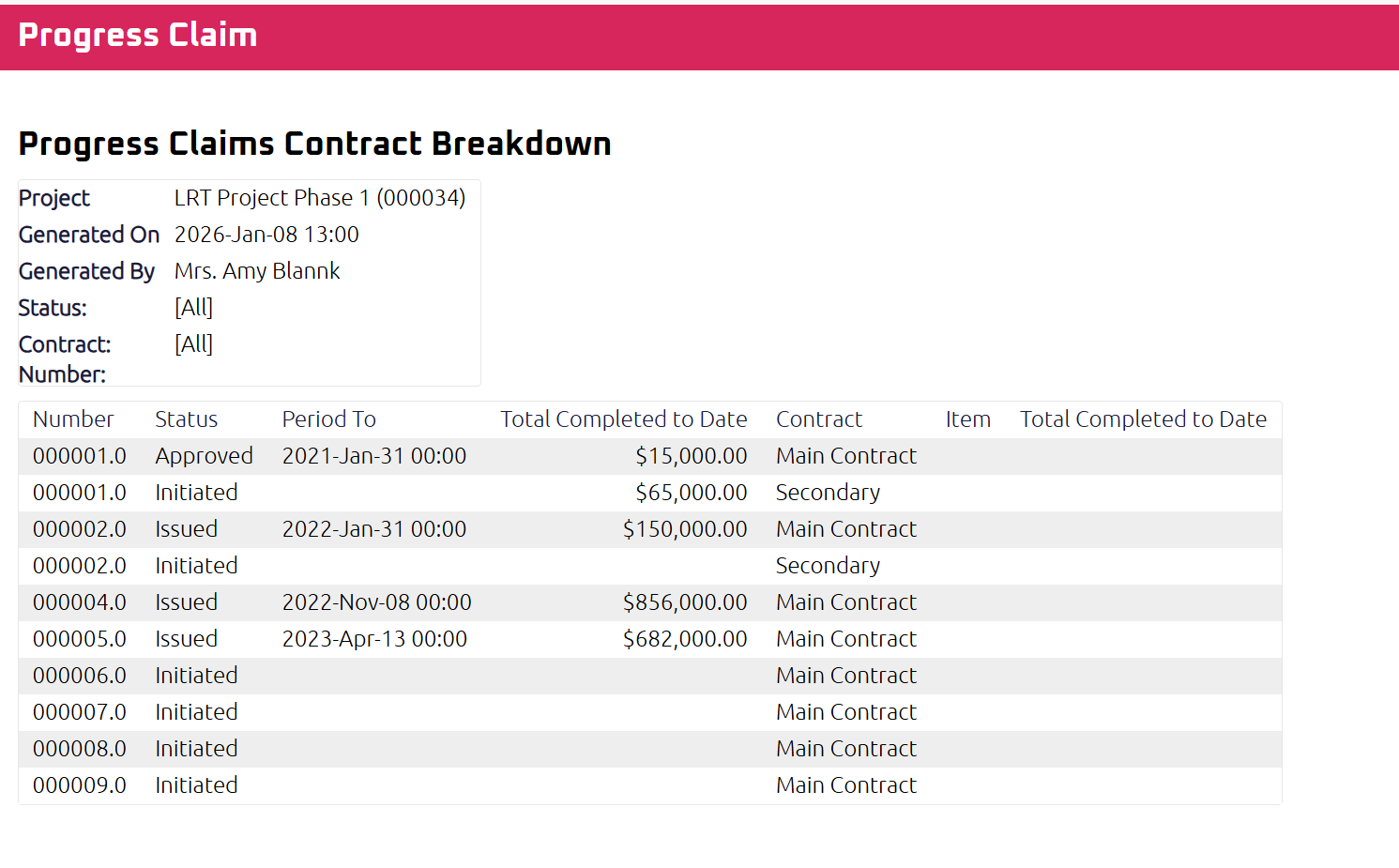 How do I generate Progress Claim reports? | Onware Help Center